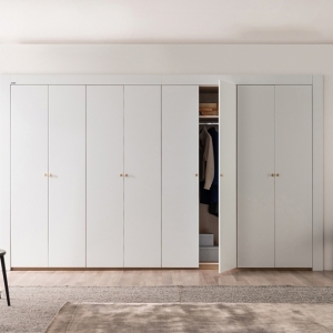 레오 무광 화이트 붙박이장(실속형)-15cm